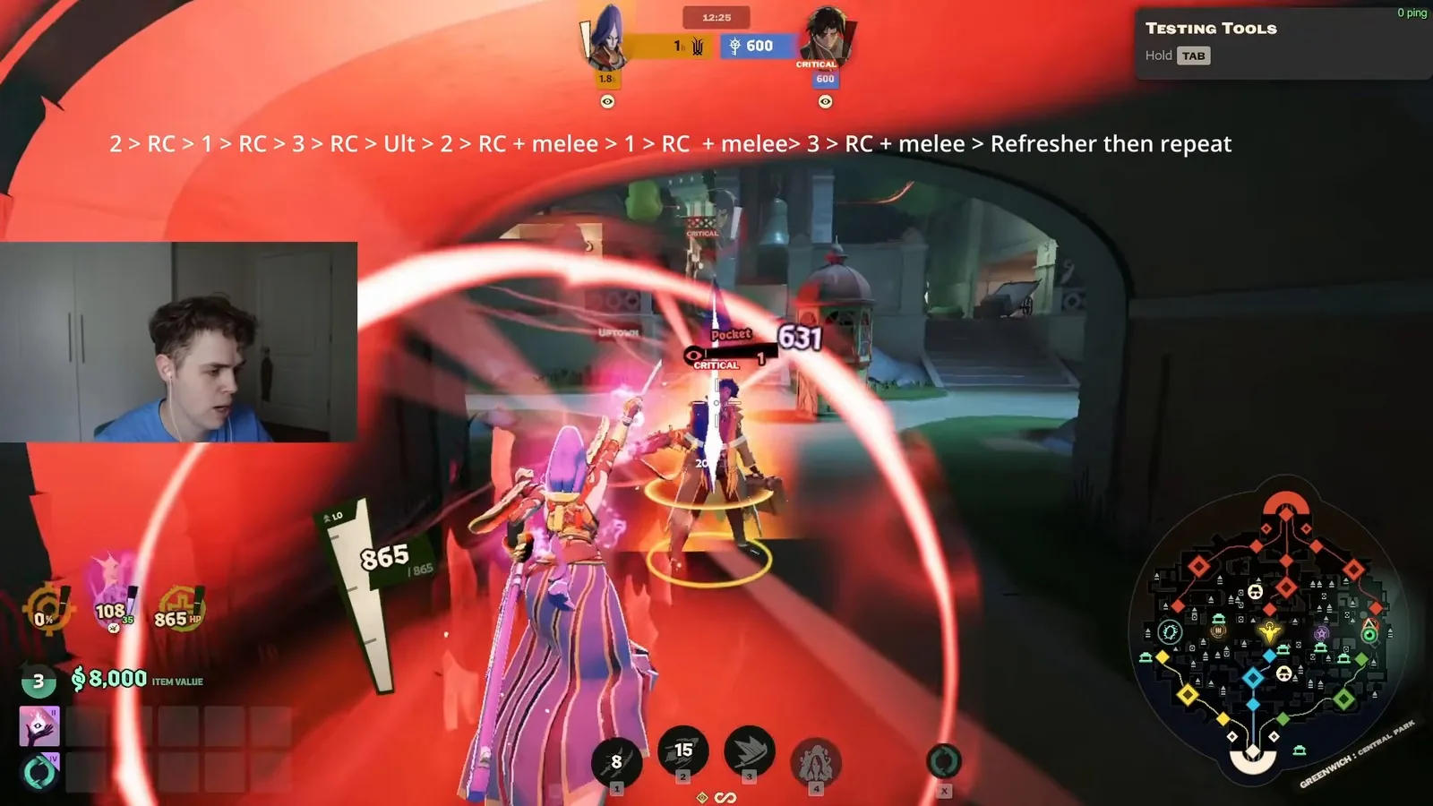 Yamato combo text on screen during Shadow Transformation against a target